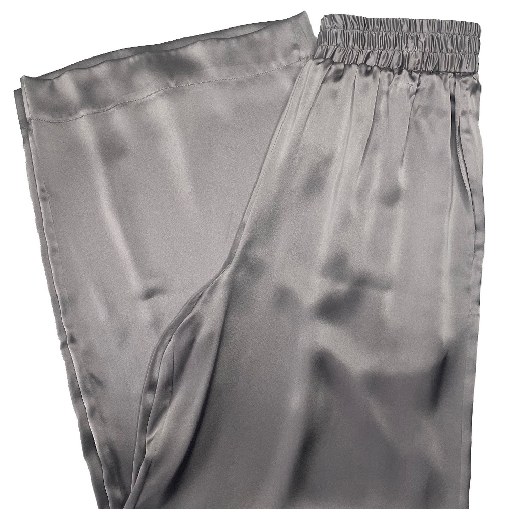 Cesar Galindo Gray 100% Silk Full Leg Pant
